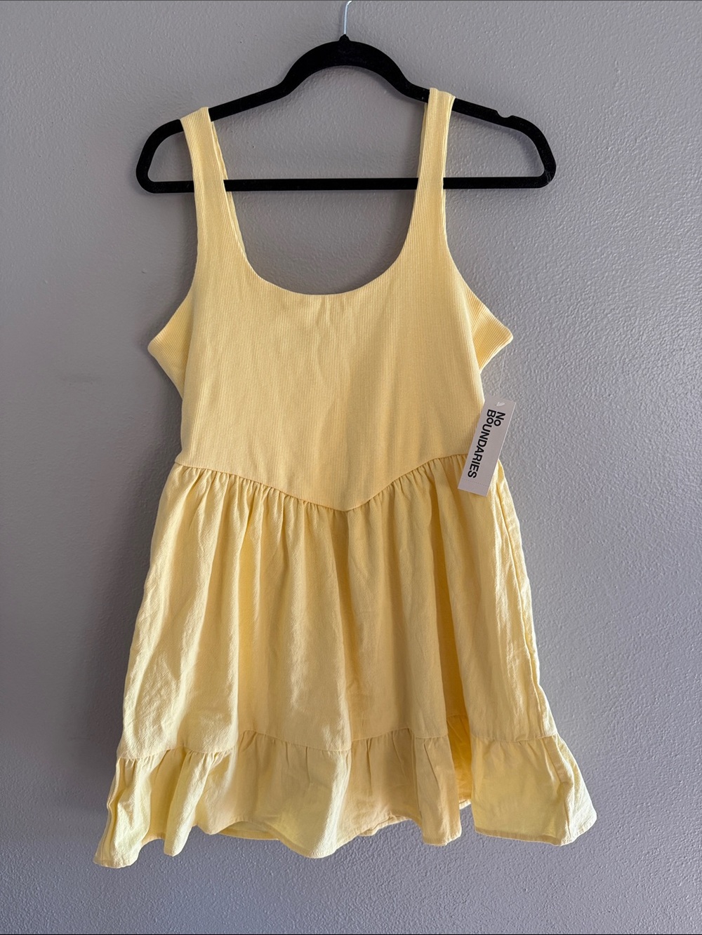 No Boundaries Yellow Tiered Tank Dress